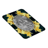 黄色のローズトリオフレーム自分の写真を作成 マグネット (右側)