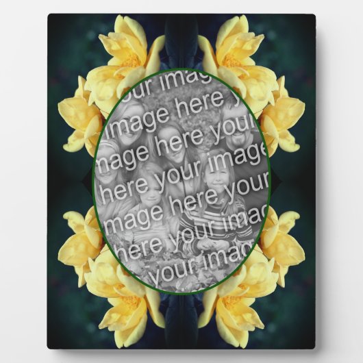 黄色のローズトリオ独自の写真を作成 フォトプラーク (正面)