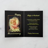 黄色のローズバッドの50周年結婚記念カード カード (内部)