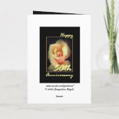 黄色のローズバッドの50周年記念カード カード (裏面)