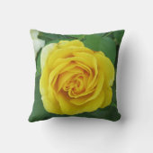 黄色のローズフォトピロー自然愛好家ガーデナー クッション (裏面)