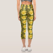 黄色のローズブズ高いウェイストキャプリス カプリレギンス (裏面)