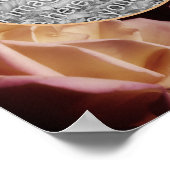 黄色のローズブド着色フローラフレームあなたの写真を追加 ポスター (角)