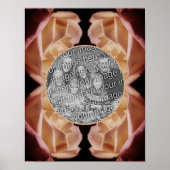 黄色のローズブド着色フローラフレームあなたの写真を追加 ポスター (正面)