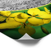 黄色のワイルドフラワーフレーム自分の写真を作成 ポスター (角)