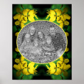 黄色のワイルドフラワーフレーム自分の写真を作成 ポスター (正面)