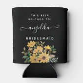 黄色のワイルドフラワーフロントとバックカスタムウェディング 缶クーラー (裏面)