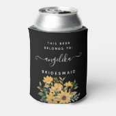 黄色のワイルドフラワーフロントとバックカスタムウェディング 缶クーラー (缶裏面)