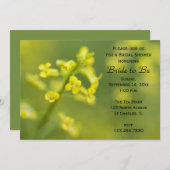 黄色のワイルドフラワーブライダルシャワー招待 招待状 (正面/裏面)