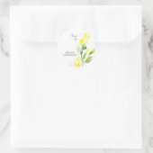 黄色のワイルドフラワーベイビーシャワーありがとう ラウンドシール (バッグ)