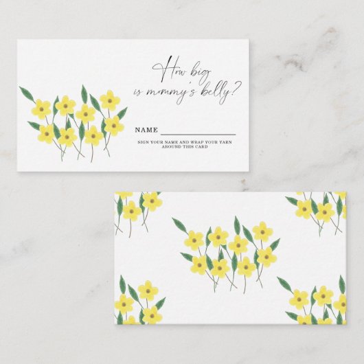 黄色のワイルドフラワーママの腹のゲームはどれくらい大きい エンクロージャーカード (正面/裏面)