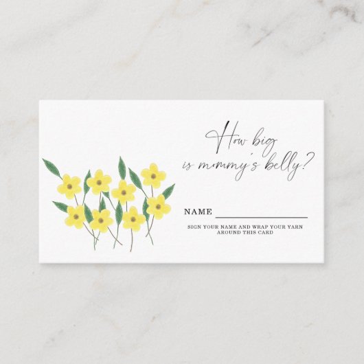黄色のワイルドフラワーママの腹のゲームはどれくらい大きい エンクロージャーカード (正面)