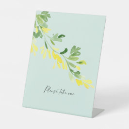 黄色のワイルドフラワーミントをお持ちください 台座サイン