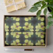 黄色のワイルドフラワー抽象芸術パターンの切り離し 薄葉紙 (ギフト)