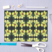 黄色のワイルドフラワー抽象芸術パターンの切り離し 薄葉紙 (クラフト)