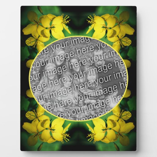 黄色のワイルドフラワー独自の写真を作成 フォトプラーク (正面)