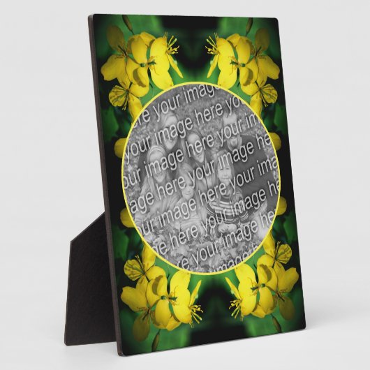 黄色のワイルドフラワー独自の写真を作成 フォトプラーク (側面)