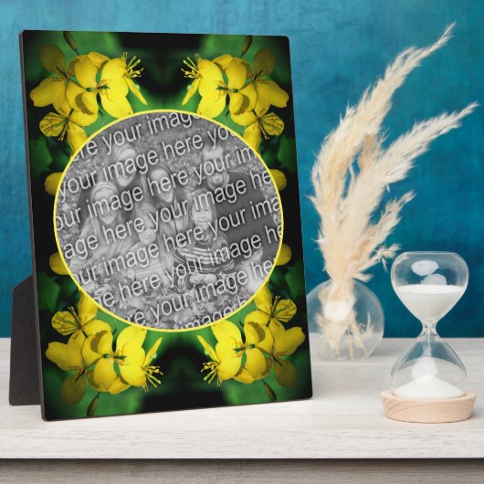 黄色のワイルドフラワー独自の写真を作成 フォトプラーク (側面)