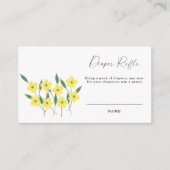 黄色のワイルドフラワー男女兼用おむつラッフル エンクロージャーカード (正面)