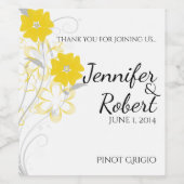 黄色のワインラベル結婚に芽生えるロマンス ワインラベル (シングルラベル)