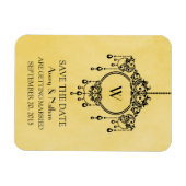 黄色のヴィンテージシャンデリア日付磁石の保存 マグネット (横)