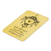 黄色のヴィンテージシャンデリア日付磁石の保存 マグネット (左側)