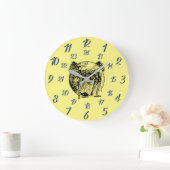 黄色のヴィンテージ軍隊時間大型クロック ラージ壁時計 (ホーム)
