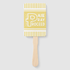 黄色の一時停止祈クリスチャンを進める ハンドファン