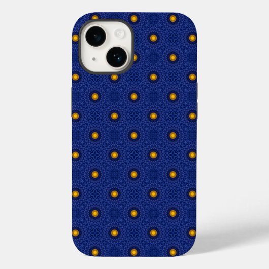 黄色の万華鏡のように千変万化するパターンで青のアヒル Case-Mate iPhoneケース (裏面)