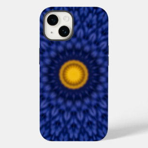 黄色の万華鏡のように千変万化するパターンで青のアヒル Case-Mate iPhone 14ケース