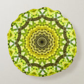黄色の万華鏡丸枕 ラウンドクッション (裏面)