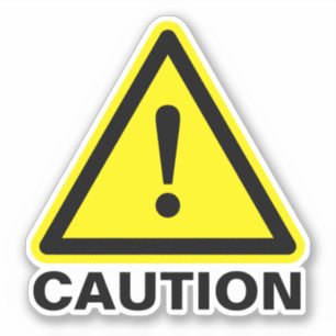 黄色の三角形の注意標識ビニールシール シール