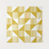 黄色の三角形:線形シームレスパターン。 タペストリー (正面(横))