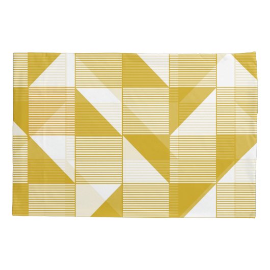 黄色の三角形:線形シームレスパターン。 枕カバー (裏面)