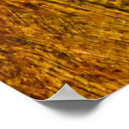 黄色の上と茶色の下。抽象芸術の風景F ポスター (角)