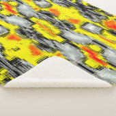 黄色の上の傷から形成された抽象芸術の正方形 シェルパブランケット (3/4)