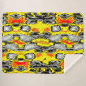 黄色の上の傷から形成された抽象芸術の正方形 シェルパブランケット (正面(横))