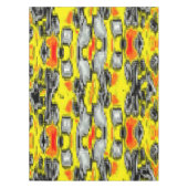 黄色の上の傷から形成された抽象芸術の正方形 テーブルクロス (正面)