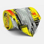 黄色の上の傷から形成された抽象芸術の正方形 ネクタイ (ロール)