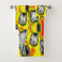 黄色の上の傷から形成された抽象芸術の正方形