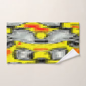 黄色の上の傷から形成された抽象芸術の正方形 バスタオルセット (ハンドタオル)