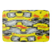 黄色の上の傷から形成された抽象芸術の正方形 バスマット (正面)