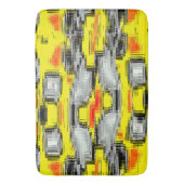 黄色の上の傷から形成された抽象芸術の正方形 バスマット (正面縦)