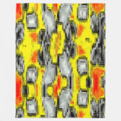 黄色の上の傷から形成された抽象芸術の正方形 フリースブランケット (正面)