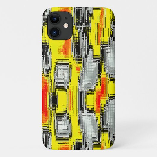 黄色の上の傷から形成された抽象芸術の正方形 Case-Mate iPhoneケース (裏面)