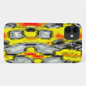 黄色の上の傷から形成された抽象芸術の正方形 Case-Mate iPhoneケース (裏面(横))
