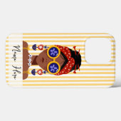 黄色の上の女性のヘッドイラストの色鮮やかさ Case-Mate iPhoneケース (裏面 (横))