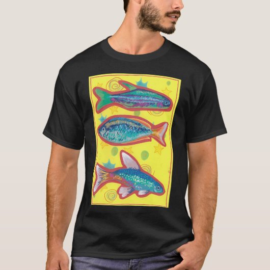 黄色の上の魚 Tシャツ (正面)