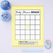 黄色の両面赤ちゃんシャワーゲームビンゴ/パパ チラシ (シングル)