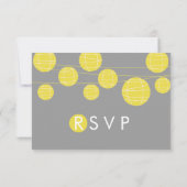 黄色の中国風ペーパーランタン RSVP カード (裏面)